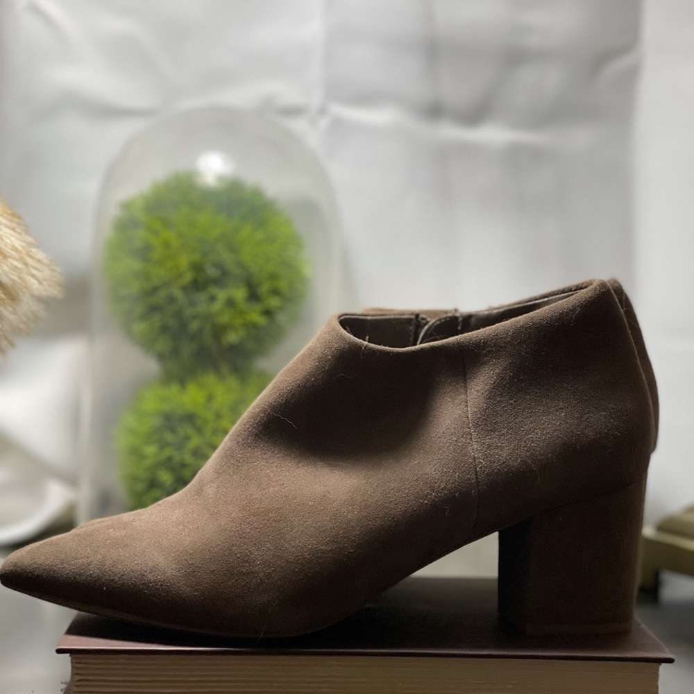 STEVEN Tan Suede Booties